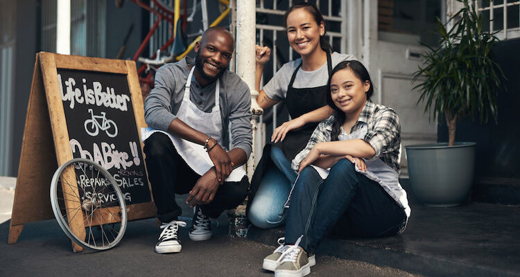Diverse small business owners collaborating